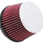 K&N Universal Chrome Filter 100MM Flange ID / 138MM Base OD / 114MM Top OD / 92MM Height