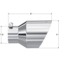 MBRP Universal T304 Stainless Steel Tip  3on ID / 5in OD Out / 8in Length Angle Cut Dual Wall