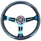 NRG Reinforced Steering Wheel (350mm / 2in. Deep) Matsuri Smoke Clear Acrylic w/ Neochrome Spoke