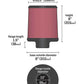 K&N Filter Universal Rubber Filter 3.5in Flange 6.625in Top 8in Height Center Hole