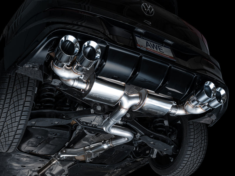 AWE MK8 Volkswagen Golf R Touring Edition Exhaust - Chrome Silver Tips