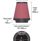 K&N Universal Clamp-On Air Filter 6in FLG / 7-1/2in B / 5in T / 6-1/2in H