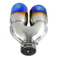 aFe Takeda 2.5in 304 Stainless Steel Clamp-on Exhaust Tip Driver Side 2.5in Inlet 4inDual-Blue Flame