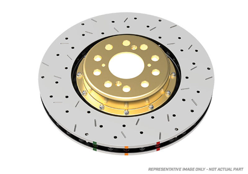 DBA 05-07+ Lotus Elise Front/Rear Drilled & Slotted 5000 Series 2 Piece Rotor Assembled w/ Gold Hat