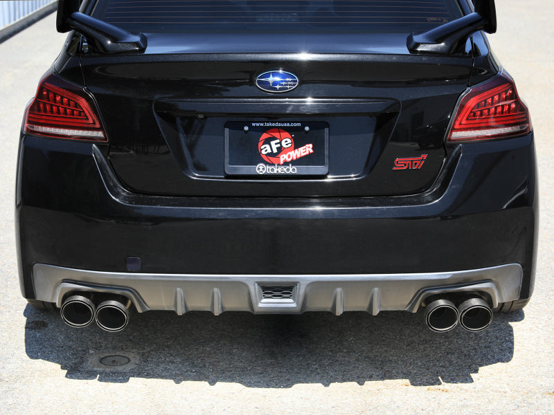aFe Subaru WRX/STi 15-21 H4-2.0/2.5L Takeda 3in to 2-1/2in Stainless Cat-Back Exhst Crbn Fiber Tip