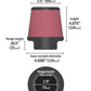 K&N Universal Clamp-On Air Filter 2-3/4in FLG / 4-11/16in B / 3-1/2in T / 4-7/8in H