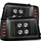 AlphaRex 92-96 Ford F-Series/Bronco NOVA-Series LED Proj Headlight Alpha-Bk w/Actv Light SS & SBDRL