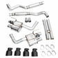 AWE 2024 Ford Mustang Dark Horse S650 RWD SwitchPath Catback Exhaust w/ Quad Diamond Black Tips