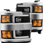 AlphaRex 15-19 Chevy Silverado 2500/3500 LUXX-Series Proj. Headlights Blk w/Actv SeqSig & SBDRL