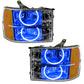 Oracle Lighting 07-13 GMC Sierra Pre-Assembled LED Halo Headlights - (Round Ring Design) -Blue