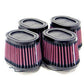 K&N Universal Rubber Filter 2.125in Flange ID/3in x 4in Tapered Oval/2.75in Height (4 Filters)