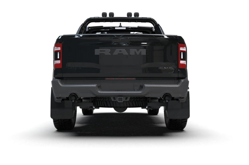 Rally Armor 2021+ Dodge Ram 1500 TRX Black UR Mud Flap - Metallic Black Logo