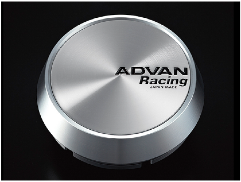 Advan 63mm Flat Centercap - Platinum Silver w/ Black Letters
