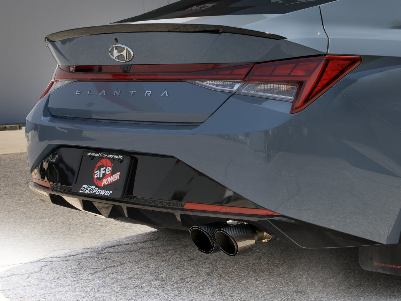 aFe Takeda 21-25 Hyundai Elantra 1.6L (t) 3in. SS Axle-Back Exhaust System w/Carbon Tips