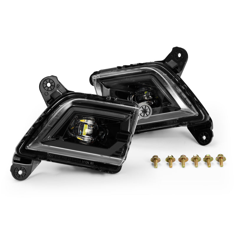 Alpharex 19-23 Chevrolet Silverado 2500/3500HD DoubleTap Dual Color LED Projector Fog Lights