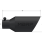 MBRP Universal Dual Wall Angle Rolled End Tip 4-1/2in OD / 2-1/2in Inlet / 11in Length - Black