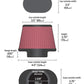 K&N Filter Universal Rubber Filter 2 7/16 inch Flange 4.5x3.75 inch Base 3.5x2.5 inch Top 2.75 inch