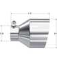 MBRP Universal T304 Stainless Steel Tip 2.5in ID / 5in OD Out / 6.5in Length Angle Cut Single Wall