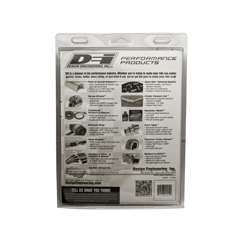 DEI Pipe Shield 4in w x 1ft - w/Stainless Steel Clamps - Titanium