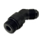Vibrant -6AN Male Flare to Male -6AN ORB Swivel 45 Degree Adapter Fitting - Anodized Black