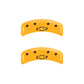 MGP 4 Caliper Covers Engraved Front & Rear Bowtie Yellow Finish Black Char 1997 Chevrolet Camaro