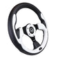 NRG Reinforced Steering Wheel (320mm) Blk w/White Trim & 4mm 3-Spoke