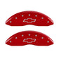 MGP Front set 2 Caliper Covers Engraved Front Bowtie Red finish silver ch