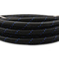 Vibrant -6 AN Two-Tone Black/Blue Nylon Braided Flex Hose (10 foot roll)