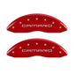 MGP 4 Caliper Covers Engraved Front Gen 4/Camaro Engraved Rear Gen 4/SS Red finish silver ch