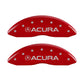 MGP 4 Caliper Covers Engraved Front & Rear Acura Red finish silver ch