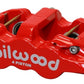 Wilwood Caliper-Aero4-R/H - Red 1.62/1.38in Pistons 1.25in Disc
