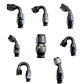 Fragola -12AN Real Street x 30 Degree Hose End Black For PTFE Hose