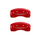 MGP 4 Caliper Covers Engraved Front & Rear Style 1/Chrysler Wing Red finish silver ch