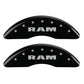 MGP 4 Caliper Covers Engraved Front RAM Engraved Rear RAMHEAD Black finish silver ch