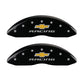 MGP 4 Caliper Covers Engraved Front & Rear Chevy racing Black finish silver ch