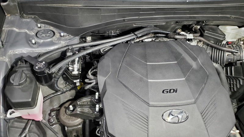 J&L 20-22 Hyundai Palisade / Kia Telluride 3.8L Oil Separator 3.0 Passenger Side - Black Anodized