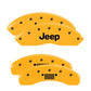 MGP 4 Caliper Covers Engraved Front Jeep Rear Grill Logo Yellow Finish Black Char 2018 Jeep Wrangler