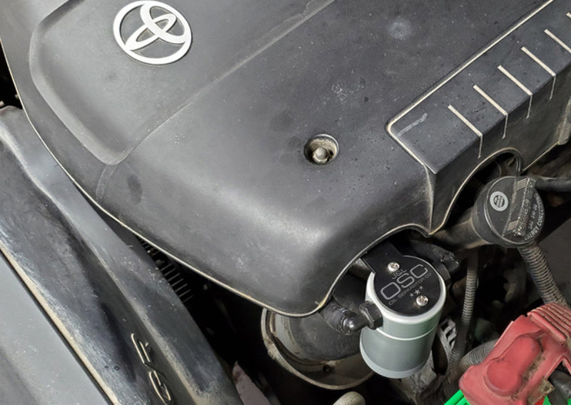 J&L 05-22 Toyota 4Runner 4.0L Driver Side Oil Separator 3.0 - Clear Anodized
