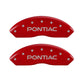 MGP 4 Caliper Covers Engraved Front Pontiac Engraved Rear GXP Red finish silver ch