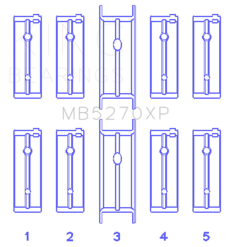 King 03-05 Dodge Neon SRT4 2.4L (Size .025 Oversized) Performance Main Bearing Set