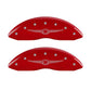 MGP 4 Caliper Covers Engraved Front & Rear Style 1/Chrysler Wing Red finish silver ch
