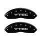 MGP 4 Caliper Covers Engraved Front & Rear Vtech Black finish silver ch