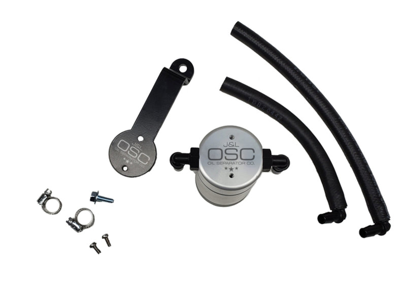 J&L 16-22 Toyota Tacoma 3.5L Driver Side Oil Separator 3.0 - Clear Anodized