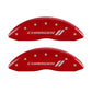 MGP 4 Caliper Covers Engraved Front & Rear With stripes/Charger Red finish silver ch