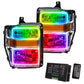 Oracle 08-10 Ford F250 Pre-Assembled Halo Headlights - Chrome Housing - ColorSHIFT w/ 2.0 Controller