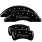 MGP 4 Caliper Covers Engraved Front & Rear Cursive/Cadillac Black finish silver ch
