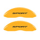MGP 4 Caliper Covers Engraved Front & Rear No Bolts/Sport 2015 Yellow finish black ch