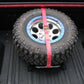 N-Fab Bed Mounted Rapid Tire Strap Universal - Gloss Black - Red Strap