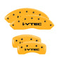 MGP 4 Caliper Covers Engraved Front & Rear I-Vtec Yellow Finish Black Char 2007 Honda Accord