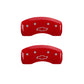 MGP 4 Caliper Covers Engraved Front/Rear Red Powder Coat Finish Sil. Charac 18-19 Chevy Equinox